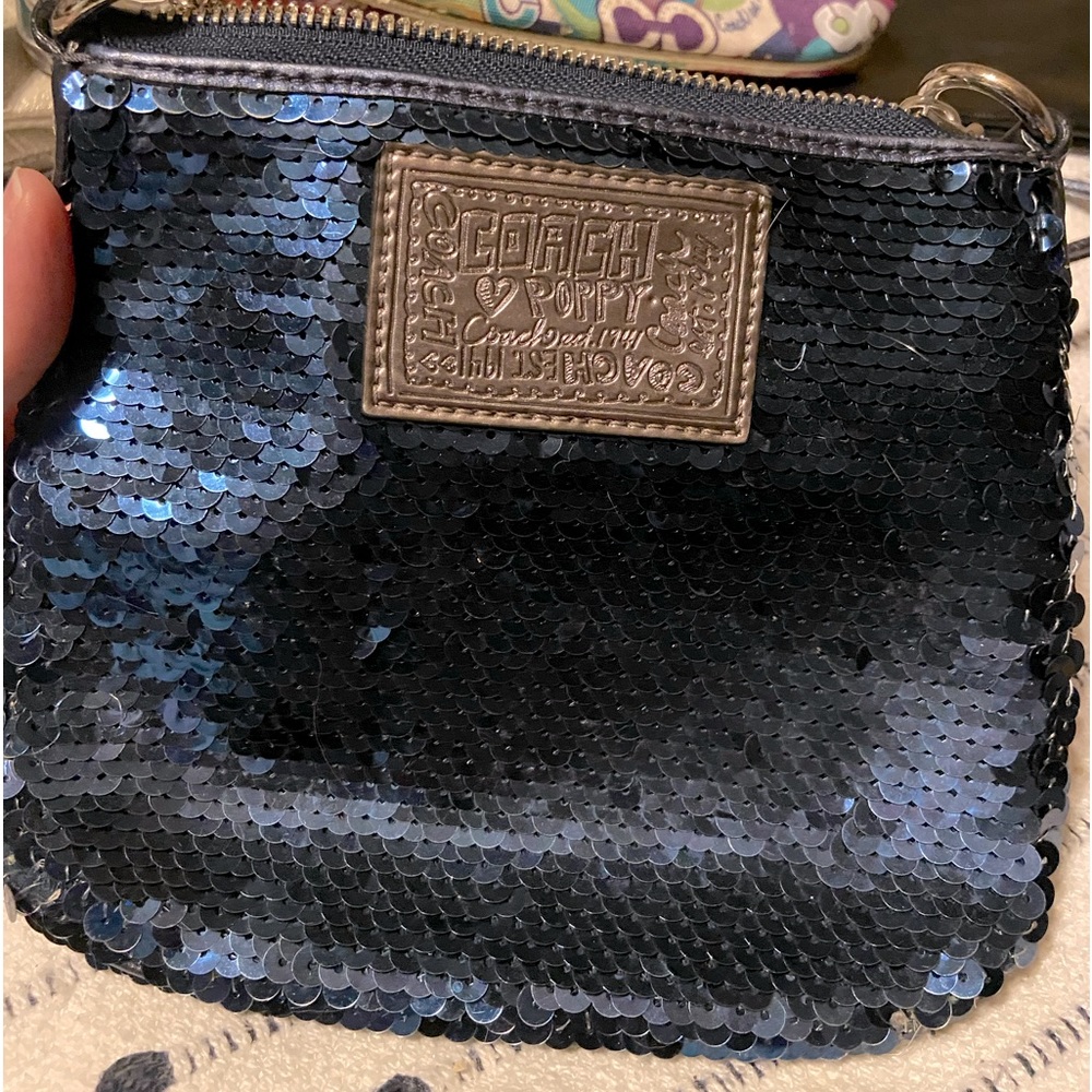 Coach crossbody navy sequin purse